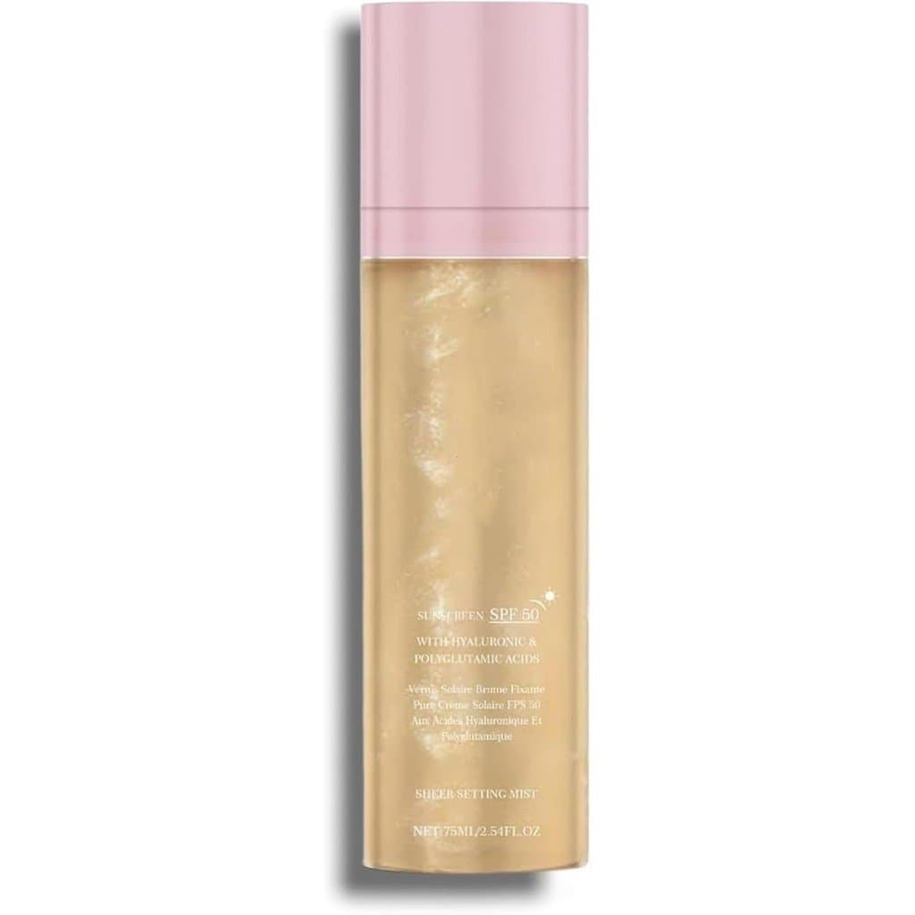 Jingshan Sunglaze Sheer Setting Mist Protetor Solar FPS 50, Névoa Corporal Cintilante de Amplo Espectro, Spray Iluminado