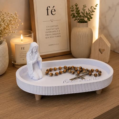 Cantinho da Oração Porta Terço Porta Chaves Porta Treco Decorativo Organizador Religioso