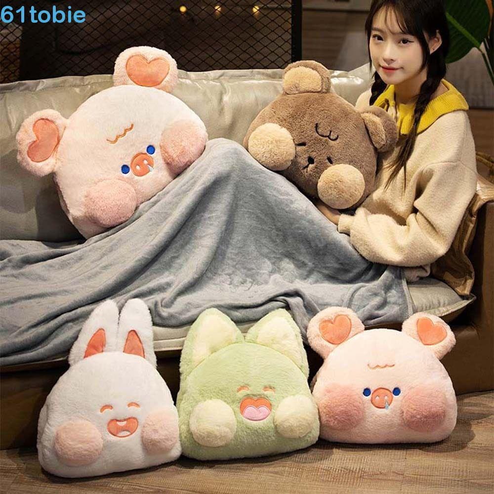 TOBIE Mão Quente Travesseiro Coelho De Pelúcia Urso Brinquedos Volta Sofá Almofada Nap Decoração Para Casa Animal Brinqu