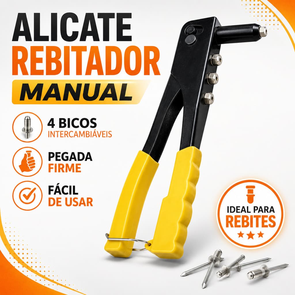 Alicate Rebitadeira 4 Bicos Profissional Alicate Rebitador Manual de Mão para Fixação