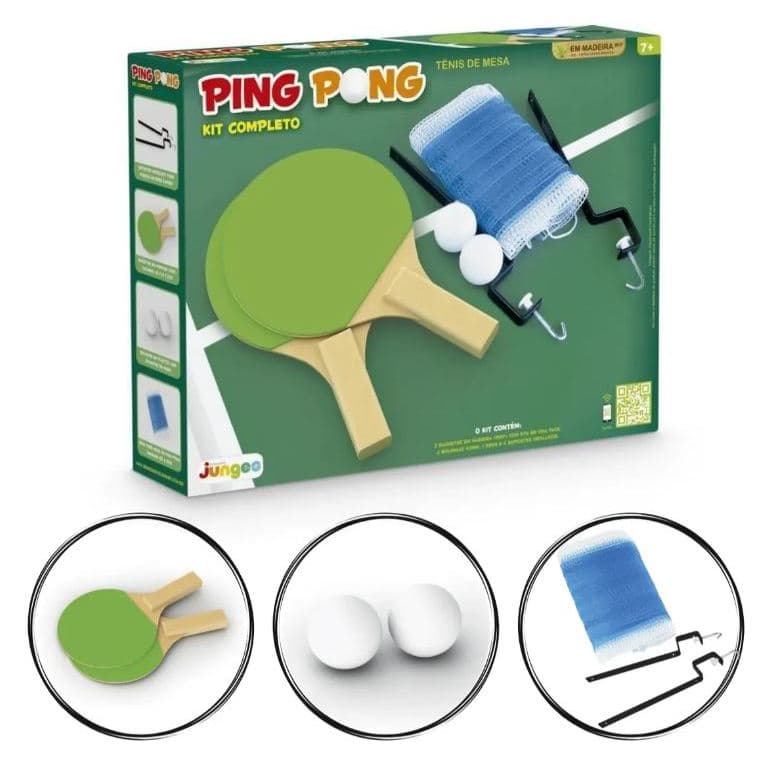 Kit Tênis de Mesa Ping Pong com Raquetes e Rede