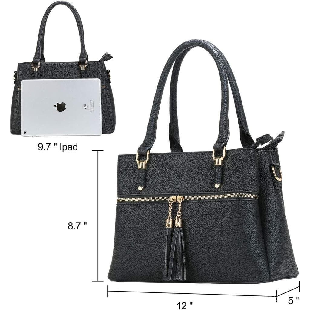 Bolsas de Ombro e Mão KKXIU para Mulheres, Bolsas Transversais de Couro com Zíper e Bolsos