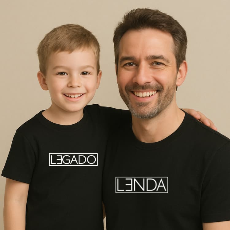 Kit Camisetas Lenda & Legado – Pai E Filhos Iguais  Dia dos Pais 100% Algodão Envio Rápido