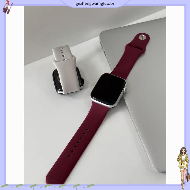 Silicone novo estilo adequado para Apple S11 pulseira de relógio respirável iwatch10/98 all-match SE esportes masculino