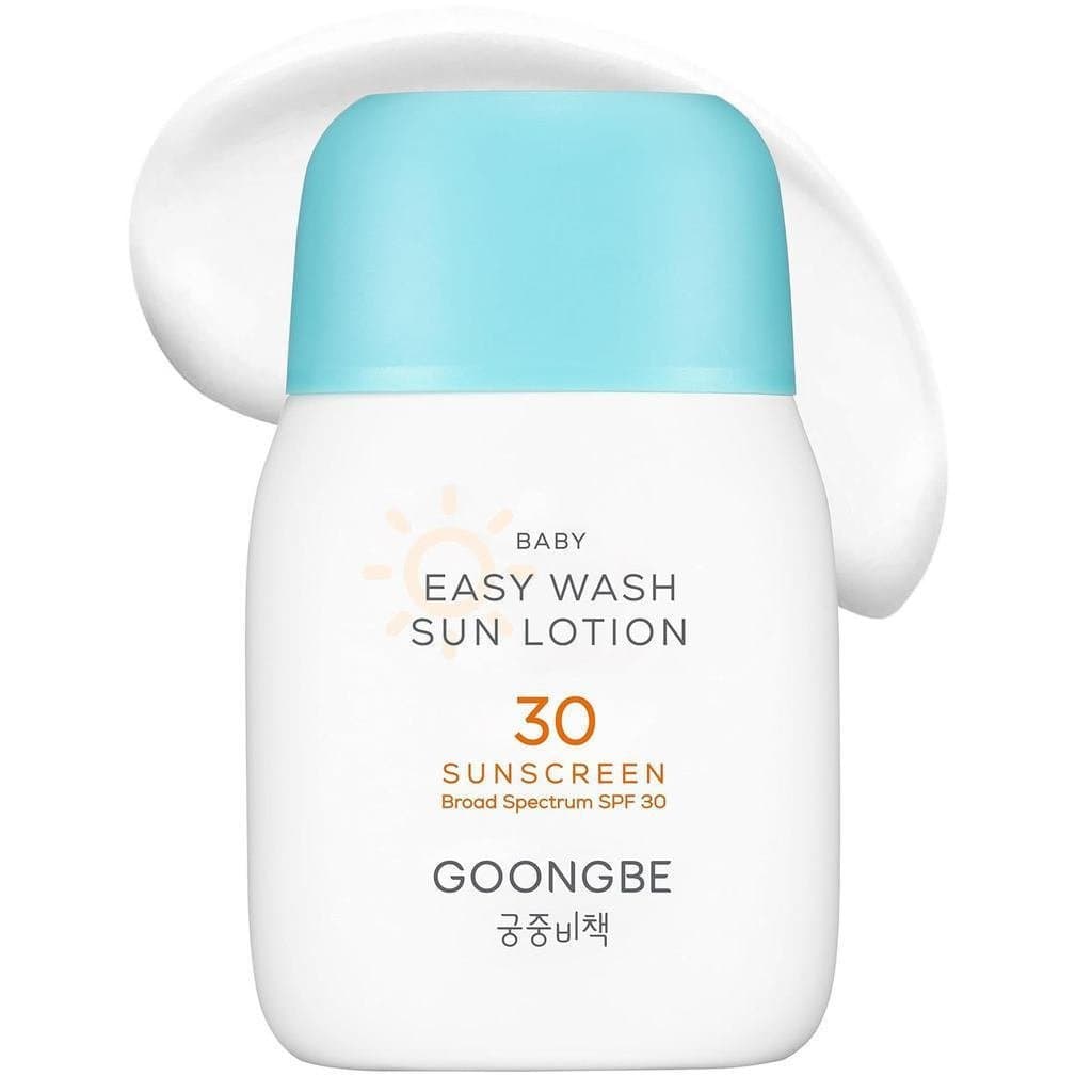 GOONGBE Baby Easy Wash Protetor Solar SPF 30 - Protetor Solar Mineral Coreano Hidratante com Óxido de Zinco, Adequado pa