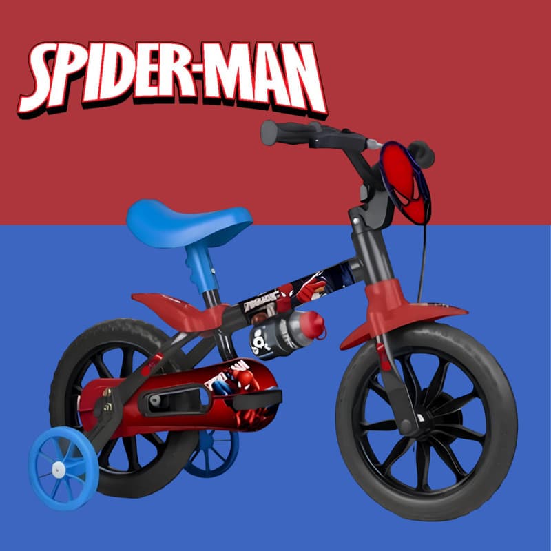 Bicicleta Homem Aranha Com Rodinhas - Aro 12 Menino
