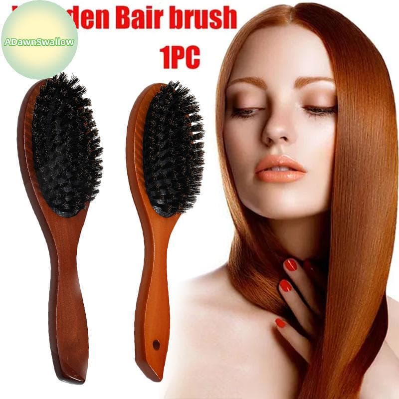 ADS Nova Escova De Cabelo Cabo De Madeira Cerdas De Javali Pente De Barba Estilo Desembaraçar Endireitar Massagem BR