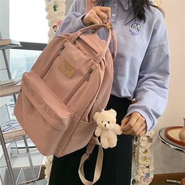 Mochila feminina estudante universitário simples ins mochila grande capacidade moda mochila versão coreana na moda saco