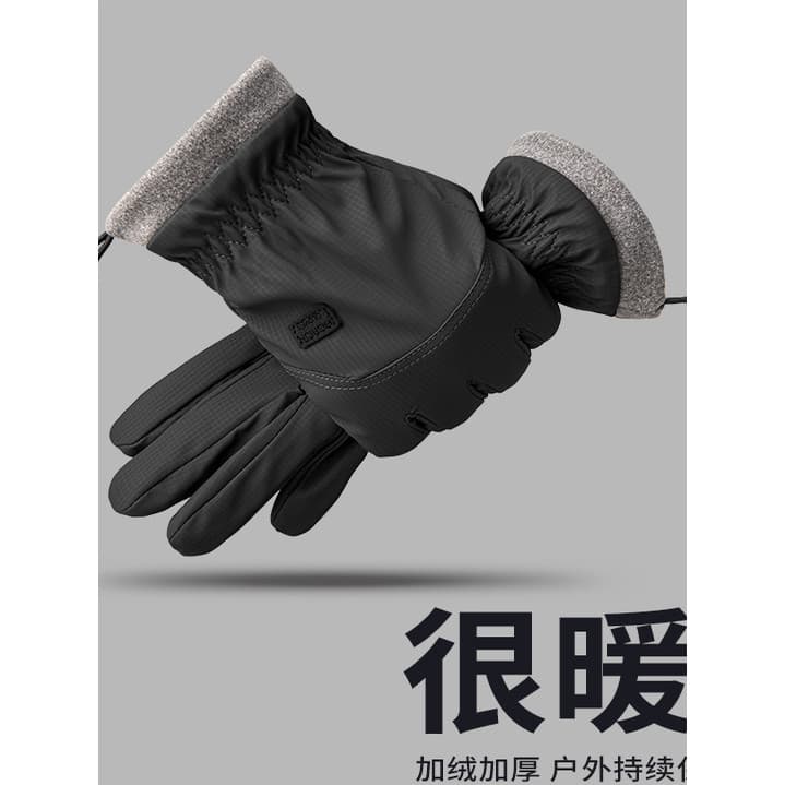 Luvas de ciclismo de inverno forro de lã masculino engrossado motocicleta quente ferramenta útil tela sensível ao toque