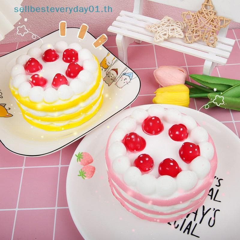 & Sellbest Kawaii Bolo Lento Rising Stress Relief Squeeze Toys Para Crianças PU Soft Dpression Toy Simulado Food Cake .