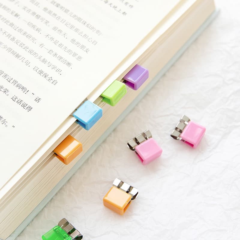 Conjunto de mini clipes de papel de 10/20 peças, cor metálica transparente, usado como marcadores para páginas de índice