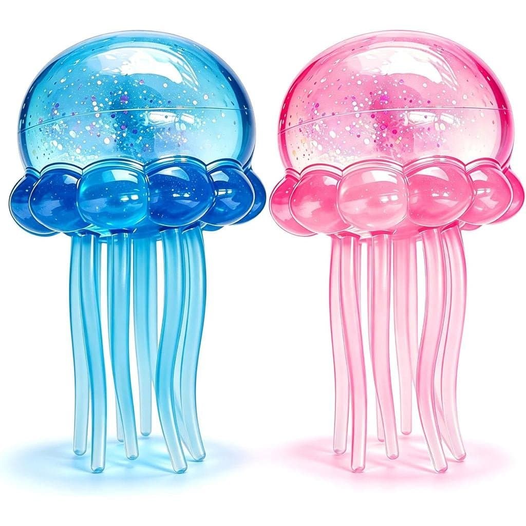 2 Peças de Brinquedos de Apertar em Forma de Água-Viva, Bolas de Açúcar de Malte para Aliviar o Estresse, Brinquedo Anti