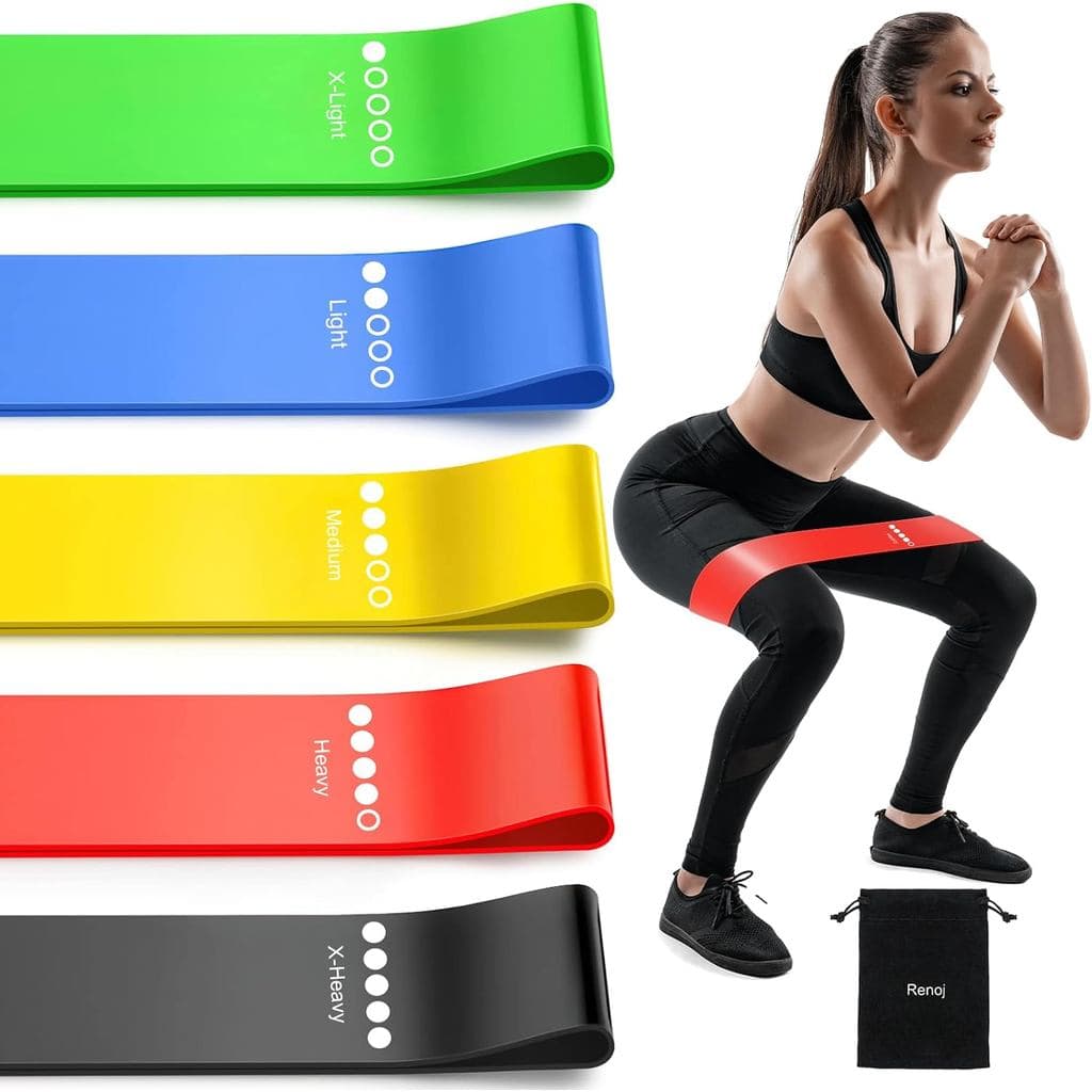 Faixas de Resistência para Exercícios, Conjunto de 5 Faixas Elásticas para Treinamento de Força, Alongamento, Exercícios