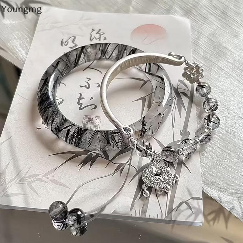 [Youngmg] 2 Peças Pulseira Requintada Estilo Chinês sels Para Mulheres Meninas Versátil Antigo Acessórios De Joias Prese