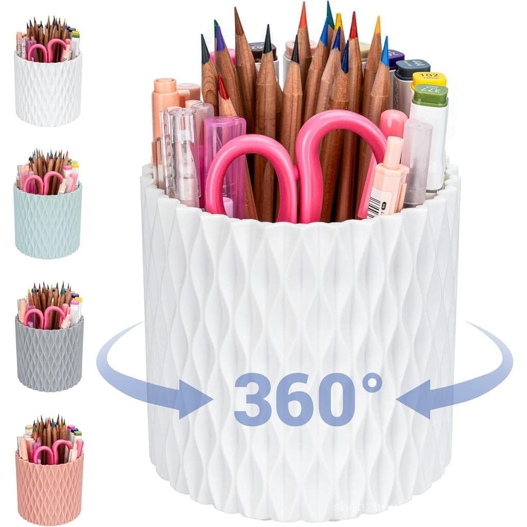 Porta-canetas - 360 °   Suporte giratório para canetas com 5 compartimentos para mesa. Porta-Lápis para Escritório, Esco