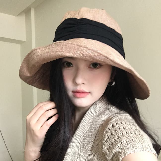 Chapéu de sol estilo japonês feminino primavera verão Anti-ultravioleta balde chapéu respirável aba grande protetor sola