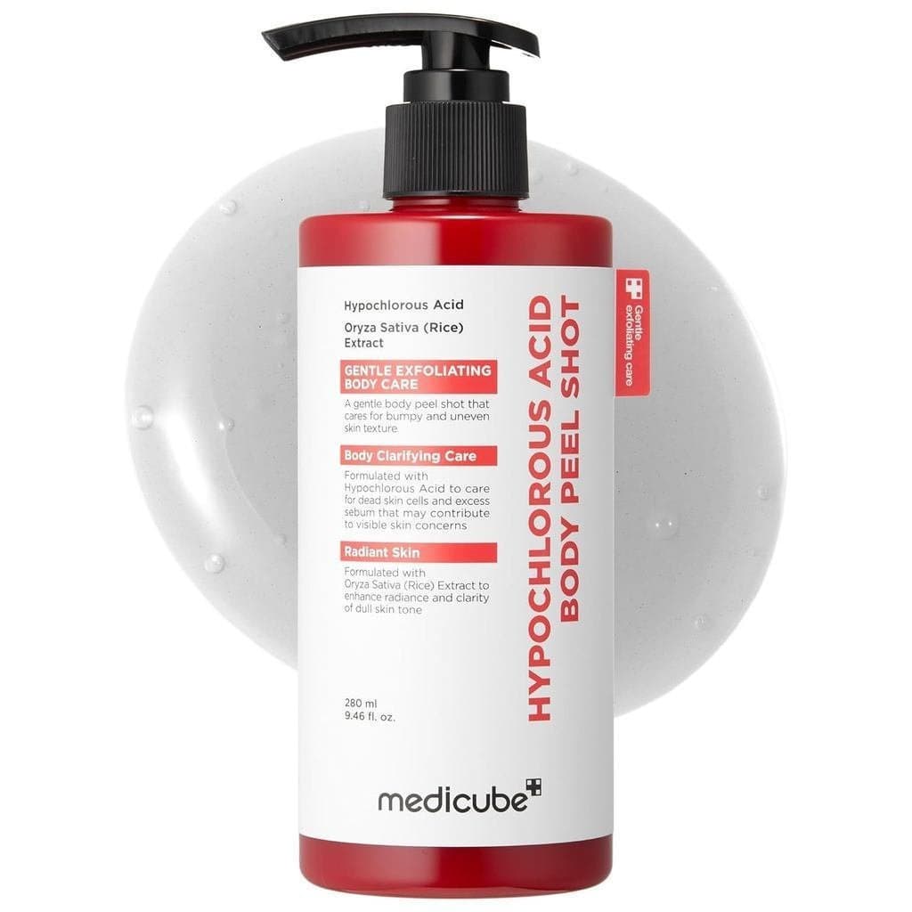 Produto esfoliante corporal Medicube contendo ácido hipocloroso |   Sérum esfoliante suave para o corpo, adequado para p