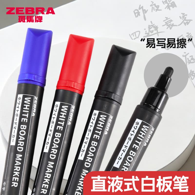 Japão Japão Japão ZEBRA Caneta para quadro branco Líquido reto apagável à base de água Preto Fácil de apagar Caneta marc