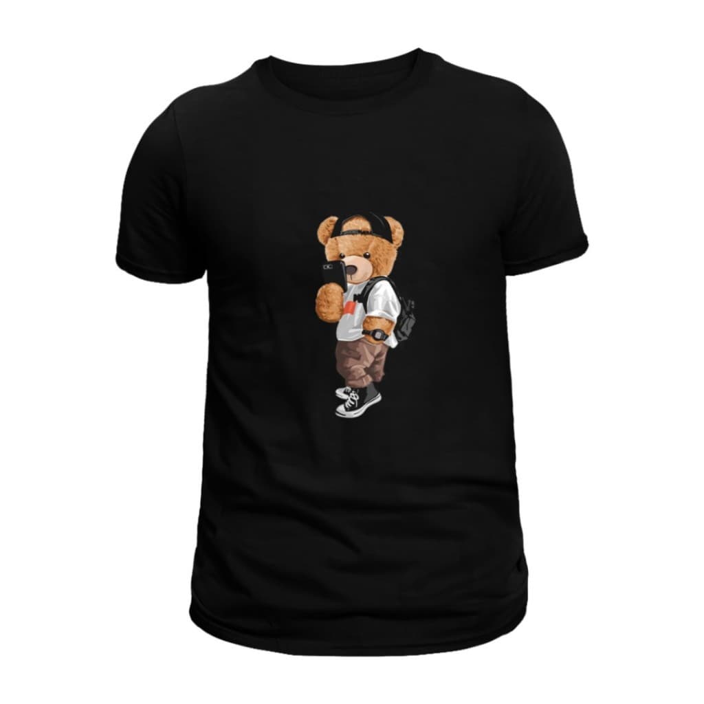 Camiseta Urso Tirando Selfie Estampa Premium Unissex