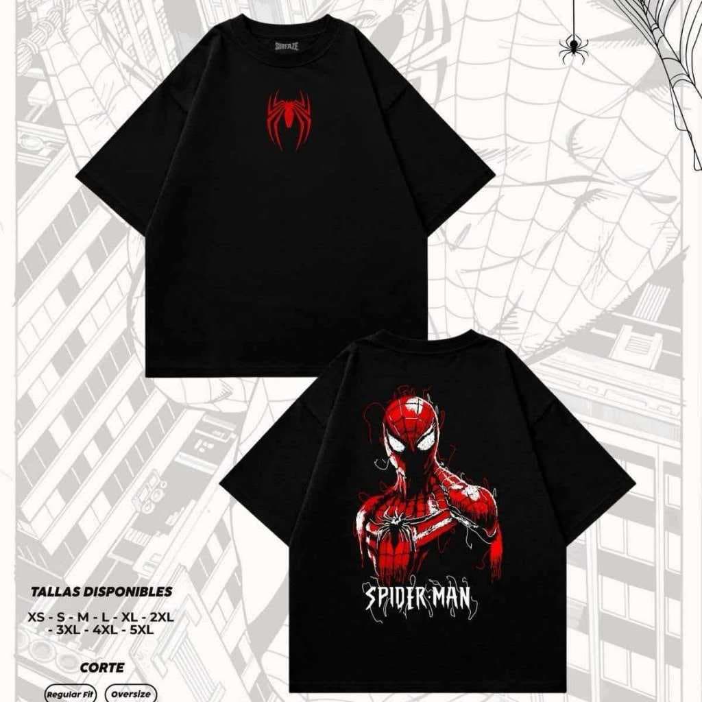 Camiseta camisa estampada Spider-Man Fora de Temporada Unissex em algodão