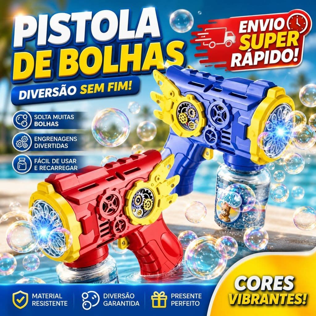 Lança Bolhas De Sabão Arminha Infantil Bolhas Led Automática Brinquedo Interativo...