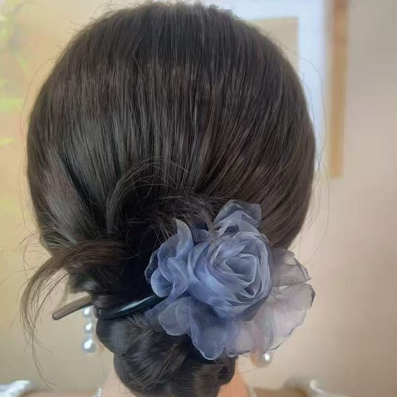 [Estoque pronto] 2026 High-End Rose Super Fairy Grampo de cabelo Feminino Cabeça Traseira Novo Estilo Grampo de Cabelo C