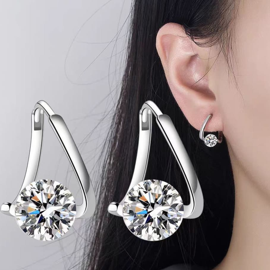 Brincos de moissanite em prata S925 |          Alta qualidade e hipoalergênico |         Presente para namorada FLM9 QKJ