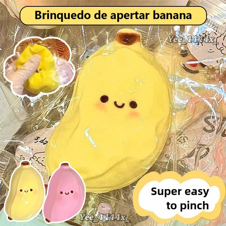 Banana Squeeze Brinquedos Macio Sensorial Brinquedo Fidget Estresse Squish Bola Para Crianças Adultos chunnimbr