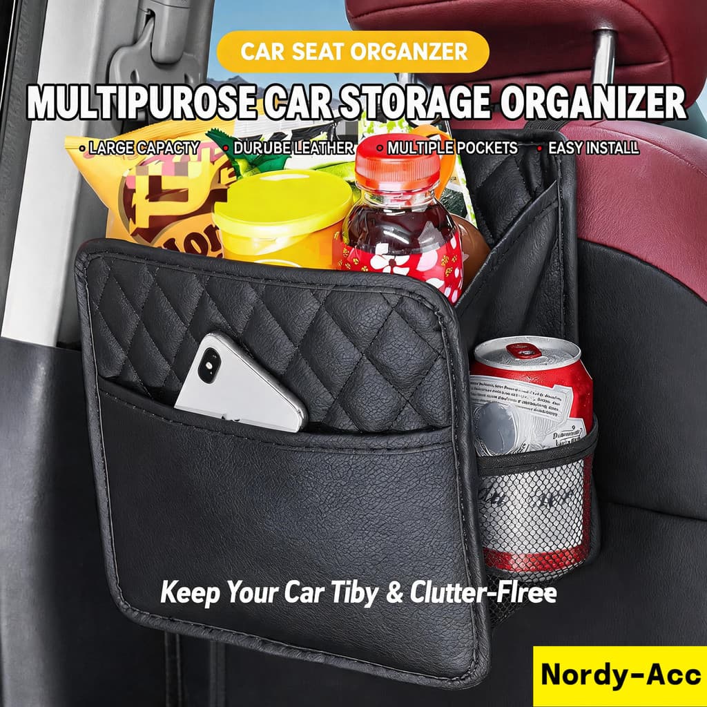Caixa De Armazenamento Multifuncional Para Encosto De Assento De Carro-Organizador Espaçoso Resistente , Design Pendurad