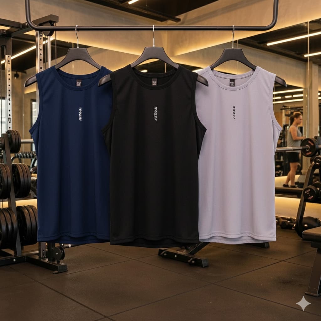 Kit 3 Regatas Dryfit Masculina Premium Fitness para Treino