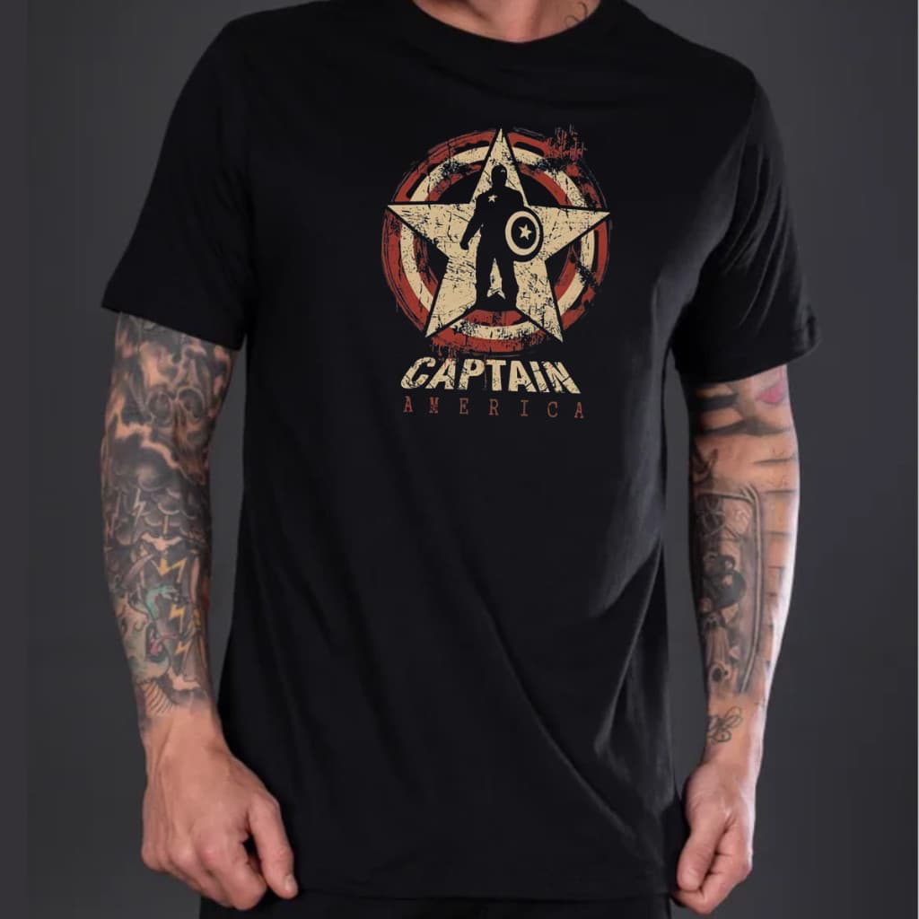 Camiseta Masculina 100% Algodão Capitão America Herois Unissex  estampado