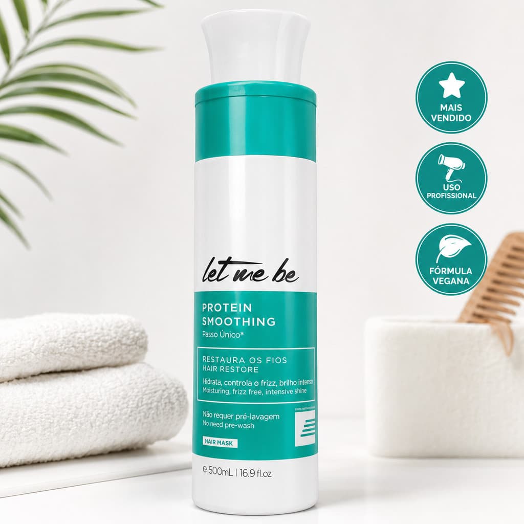 Let Me Be Protein Smoothing Passo Único Máscara Capilar 500ml Restaura Hidrata Antifrizz