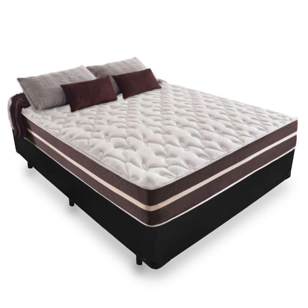Cama Box Casal + Colchão De Molas Prime Colchões Classic Superlastic 138cm Preto