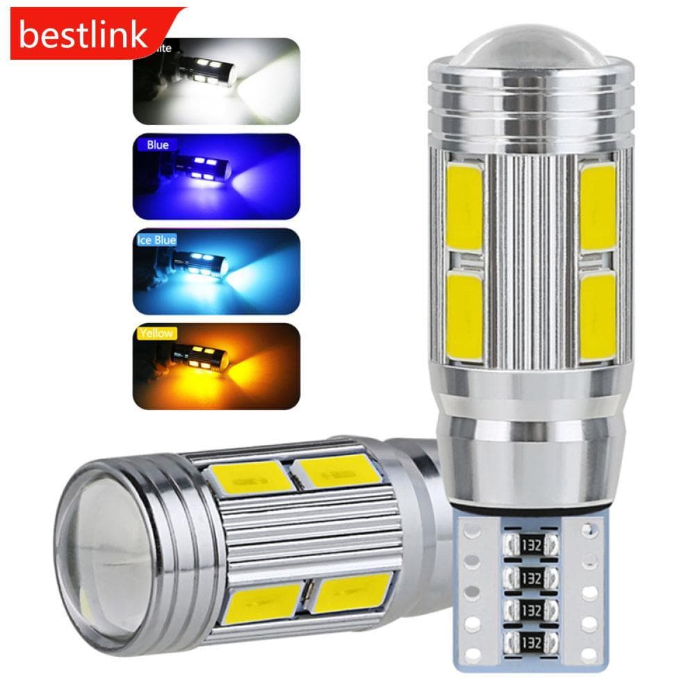 BESTLINK 2 Pçs T10 Carro W5W 5730 10SMD Lâmpada Led Luz De Sinal Reverso Lâmpadas Leitura 12V 6500K Auto Cunha Lateral P