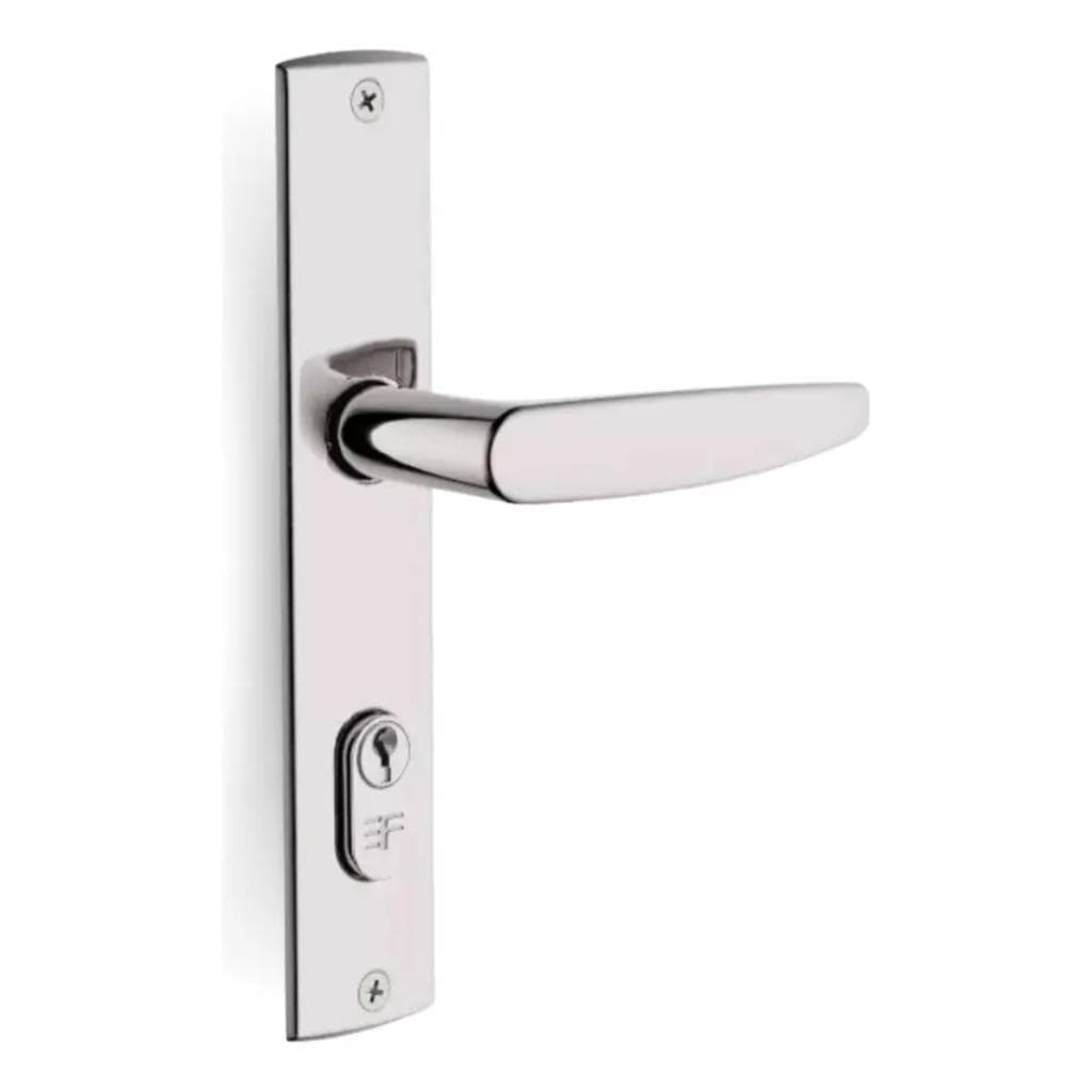 Fechadura Externa Inox Plennus 40mm Maçaneta Cromada 3F