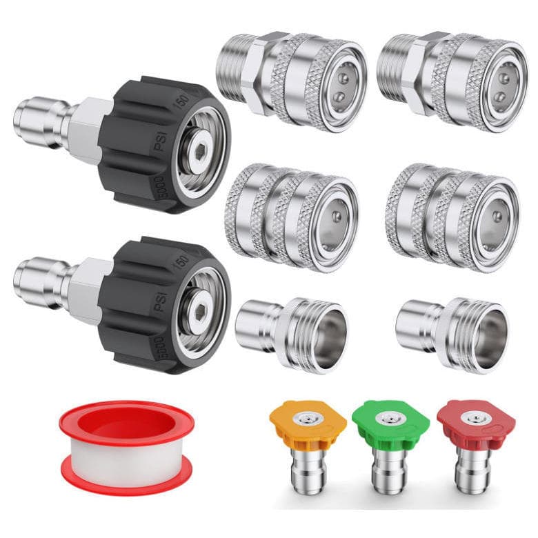 Kit de conexão rápida à prova de explosão Adaptador de aço inoxidável M22-14 a 3/8 Lavadora de alta pressão