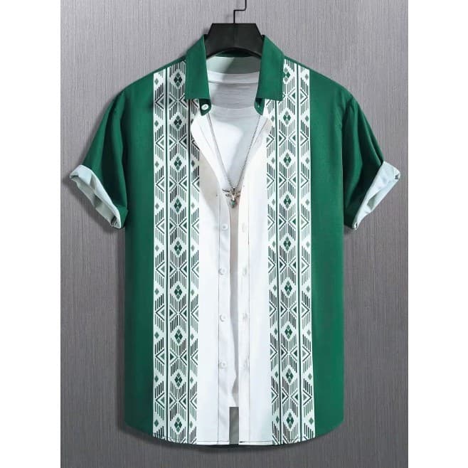 Camisa americana retrô de manga curta com estampa 3D Casual havaí praia cardigã masculino feminino estilo