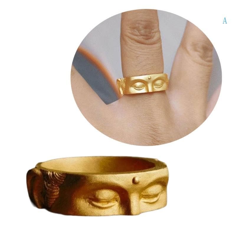 Anéis Formato Face Buda, Abertos Ajustáveis,, Acessório Joias Elegante Para Festas