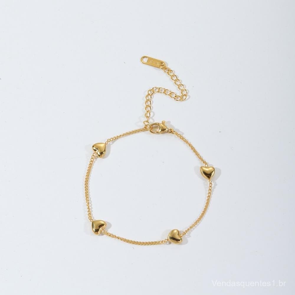 Novo nicho, estilo inovador, colar/pulseira em aço inoxidável 18K em formato de coração, versátil, moderno e exclusivo.