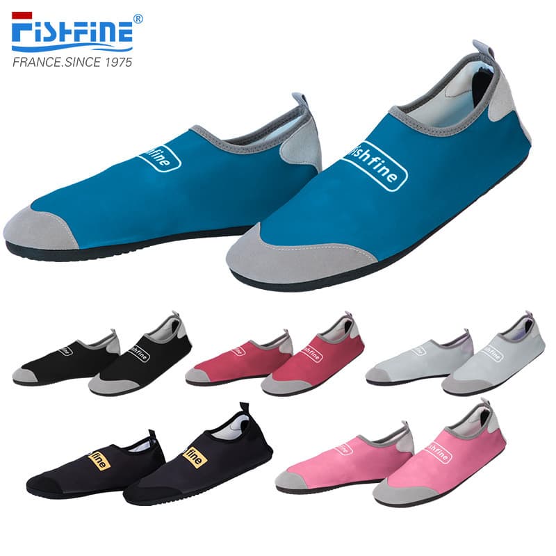 FISHFINE sapatos de praia mergulho mãe Coral sapatos equipamentos Wading resistente ao corte de sola grossa meninos meni