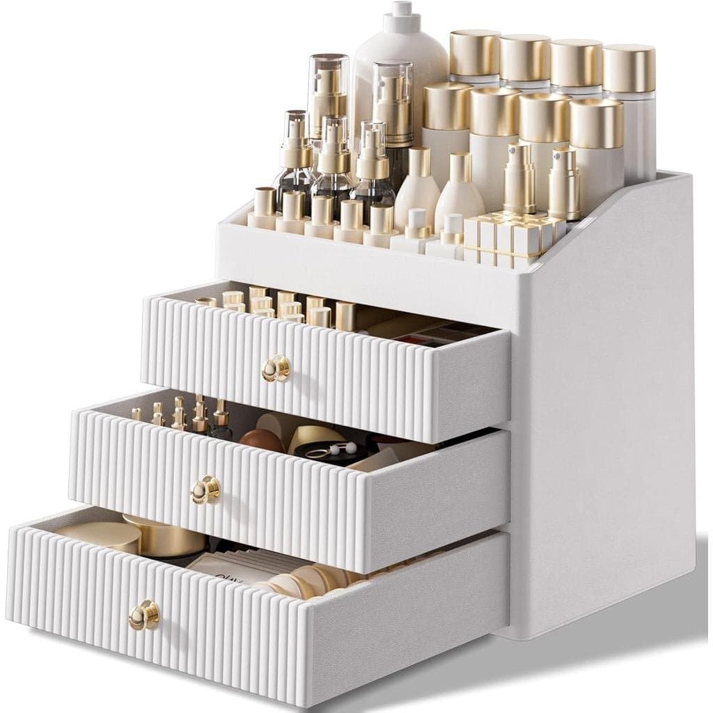 Organizadores de Maquiagem, Organizador de Luxo para Cuidados com a Pele com 3 Gavetas, Organizador de Cosméticos de Gra