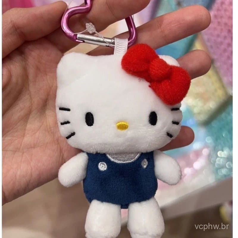 Kawaii Sanrio Hello Kitty Chaveiro De Pelúcia Do Amor Linda Plushie Pingente Recheado Ackpack Charm Girls Gift