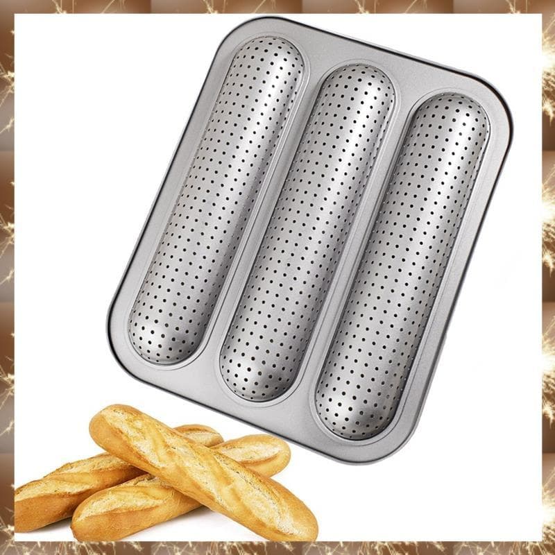 (Div Pão Longo Baguett Pan Molde De Francês 3 Cavidade Antiaderente Assadeira Torrada Bolo Bakeware Assadeiras Para Forn