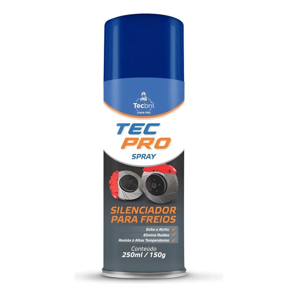 Silenciador De Freio Spray Tecbril 250ml Limpa Freios