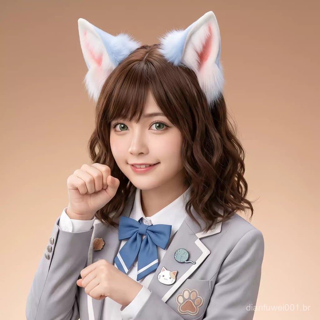Tiara de orelhas de animal simuladas, acessório de cosplay, orelhas de raposa fofas, acessório para convenção Lolita.