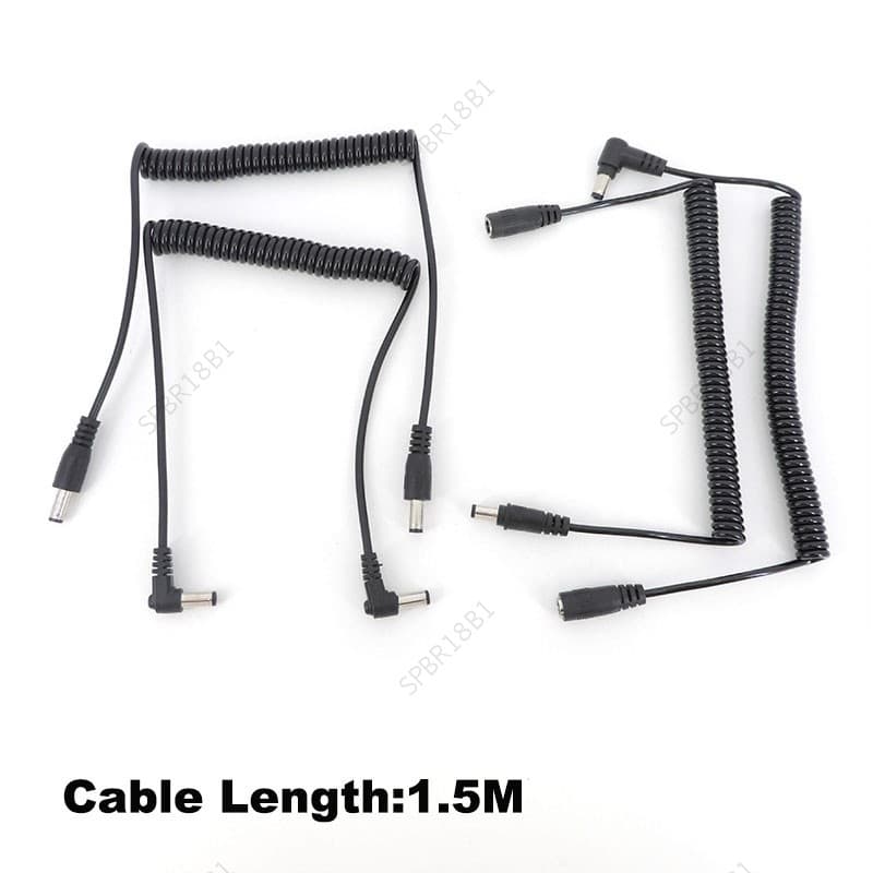 1.5m DC 5.5mm X 2.1mm 2.5mm Macho Para Anjo Fêmea Plug Primavera Cabo De Alimentação Extensão BR18B1