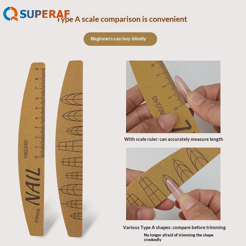SUPERAF 5 Pçs Conjunto De Arquivo De Unhas Com Escala Arte Do Prego Dupla Face 80-240 Grão Moagem Lixamento Buffer Polim