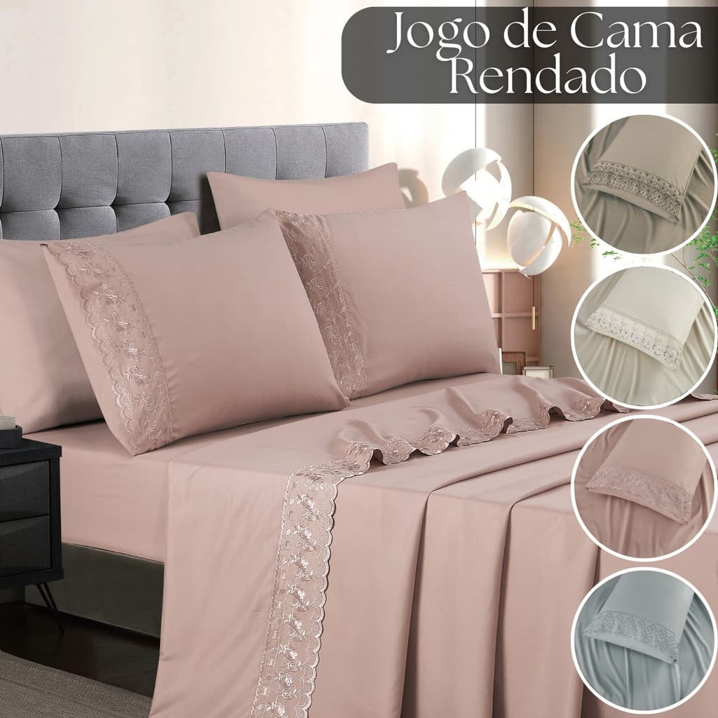 JOGO DE CAMA CASAL RENDADO