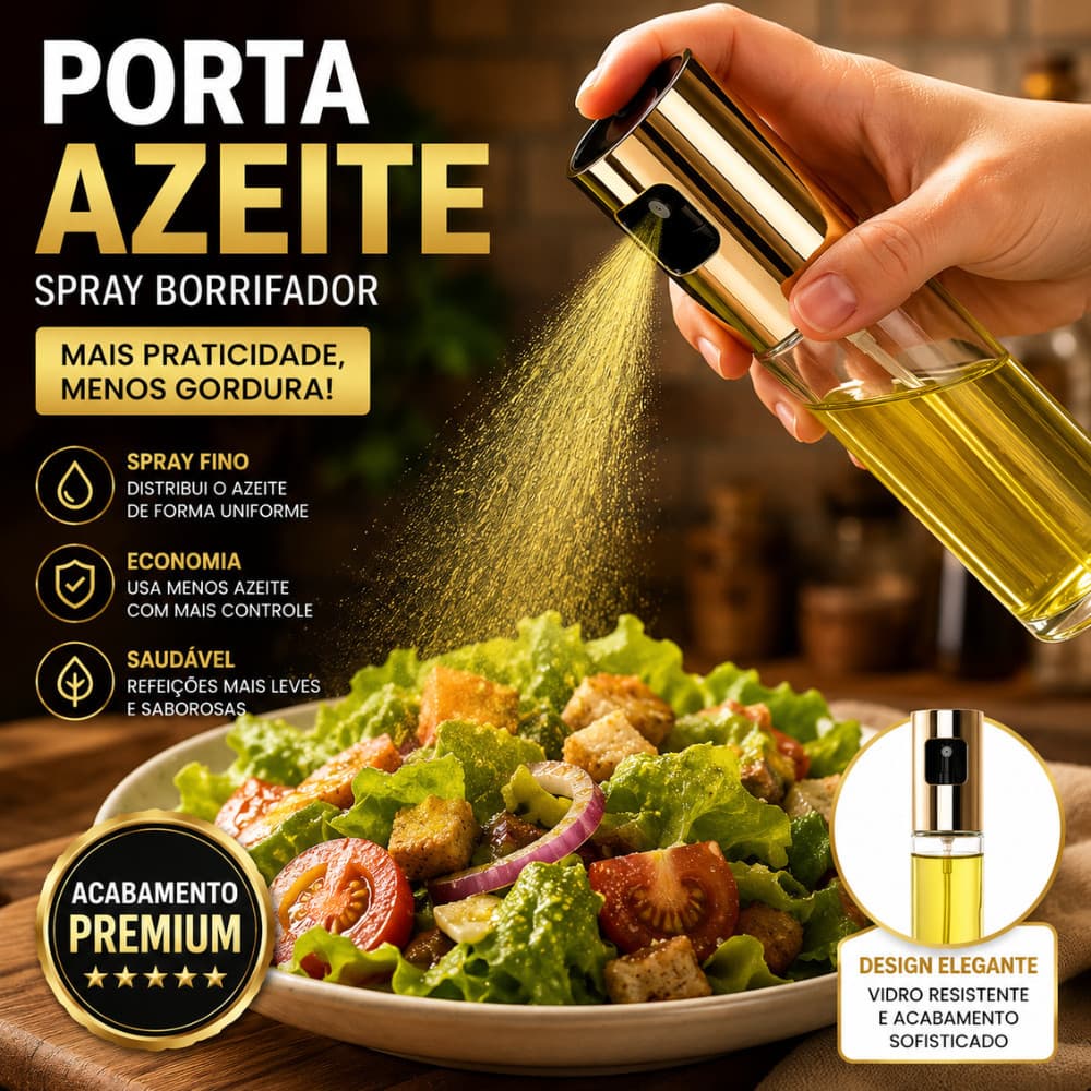 Porta Azeite Spray Borrifador De Vidro 110ml Pulverizador Para Cozinha