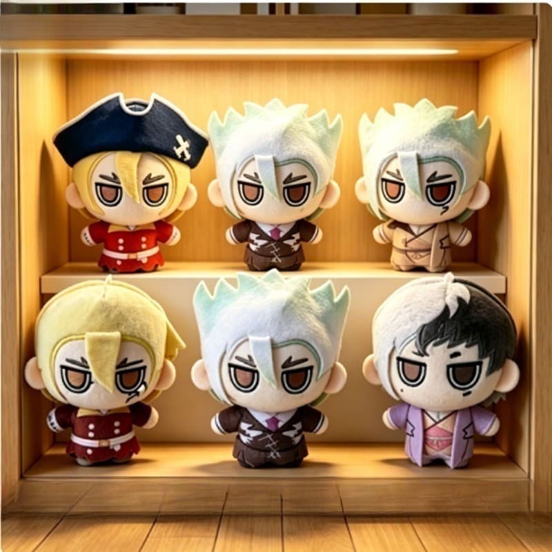 Chaveiro de Pelúcia Dr.STONE 10 cm Asagiri Gen Dr. Xeno Brinquedo para Decoração de Mochila, Bolsa e Carro Ishigami Senk